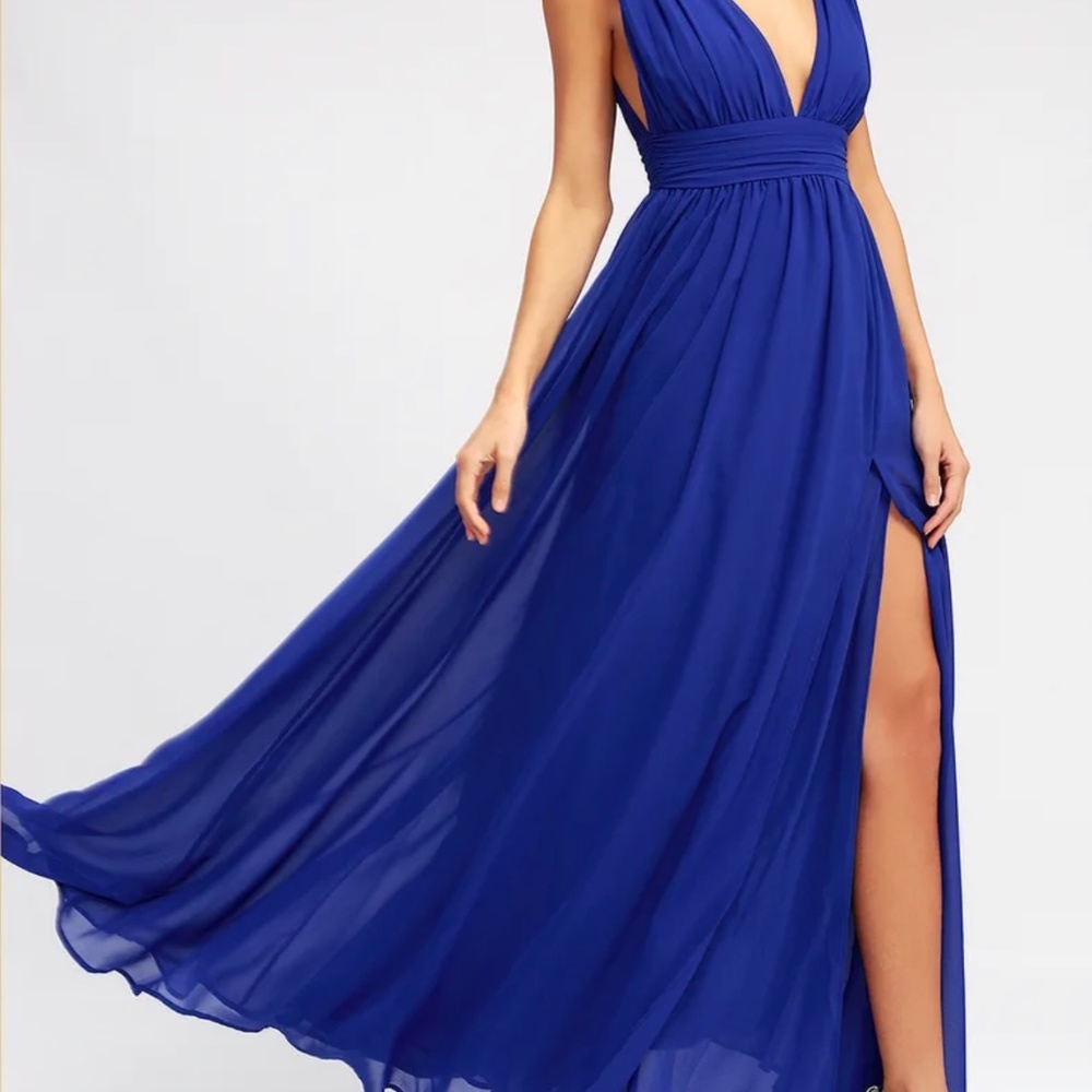 Lulu’s Heavenly Hues Royal Blue Maxi Gown